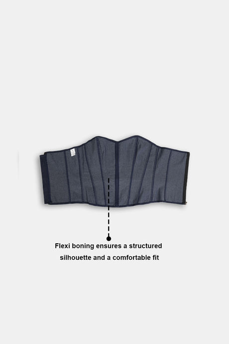 Zivame Non-Padded Short Slip Corset - Dark Wash — image 6